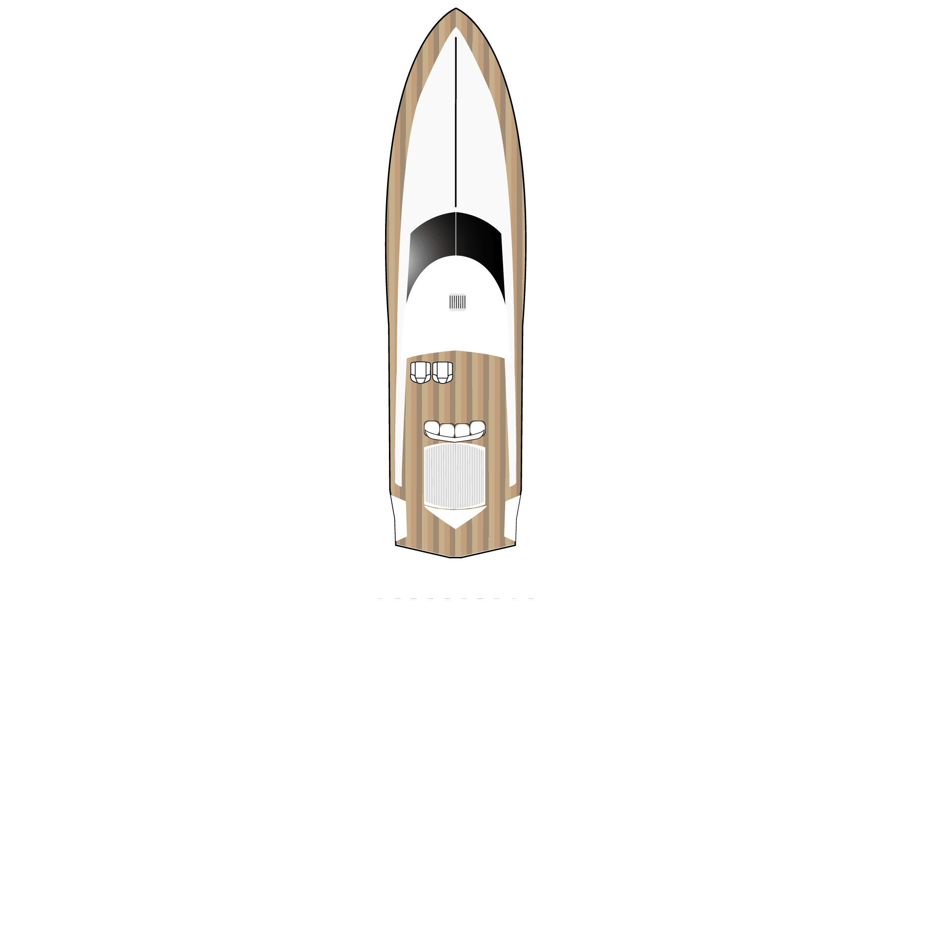 Illustrasjon av båt ovenfra