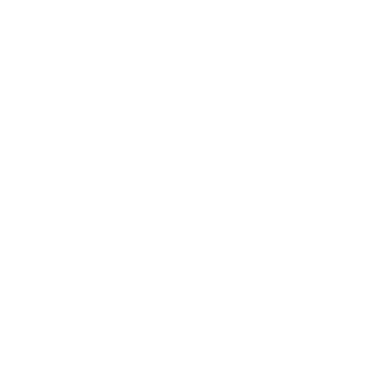 Hvit ikon av en seilbåt og to tannhjul for å representere båtverksted